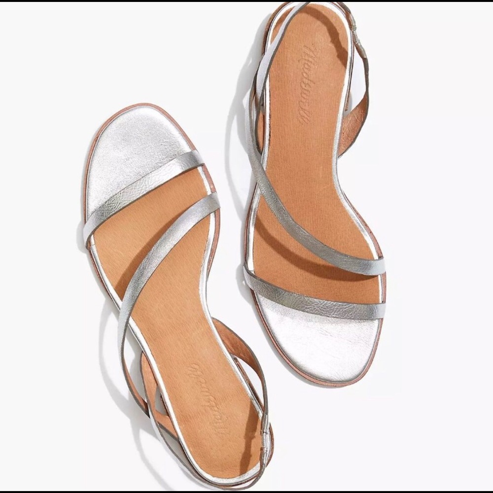 Madewell Silver Heidi Slingback Sandals - 7 - Picture 1 of 10